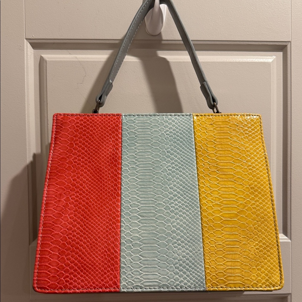 Street Level Red, Blue, and Yellow Shoulder Bag